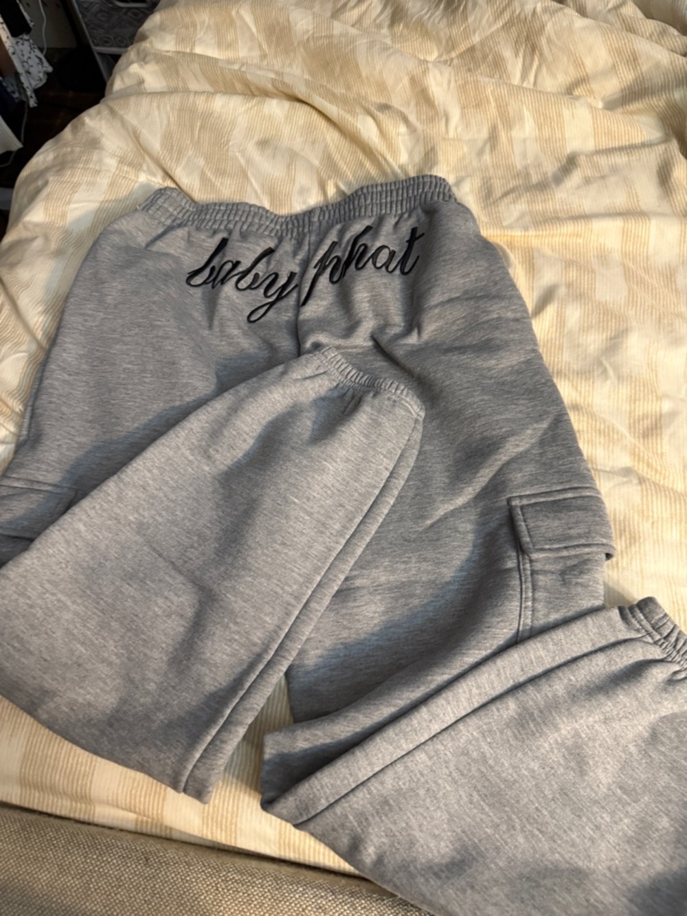 Baby Phat Heather Gray Cargo Jogger Pants - Picture 2 of 4